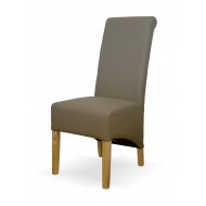 Richmond Mushroom Leather Oak Dining Chair